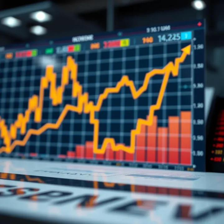 Graph depicting upward trends in foreign exchange market influenced by expert trading strategies