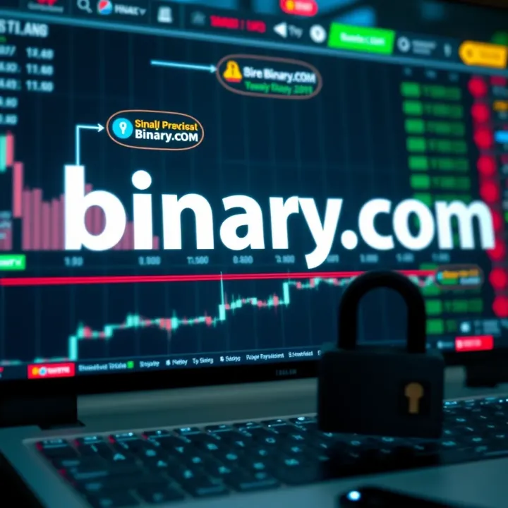 Security features interface of Binary.com highlighting encryption and user authentication