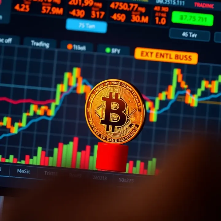 Graph showing Bitcoin price fluctuations with key market indicators highlighted