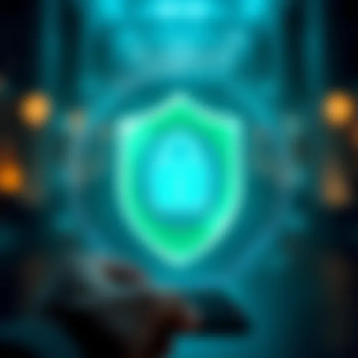 Illustration of digital security shield protecting mobile applications in a Nigerian market context