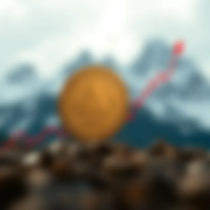 Graph showing upward and downward trends in Avalanche AVAX coin price over time