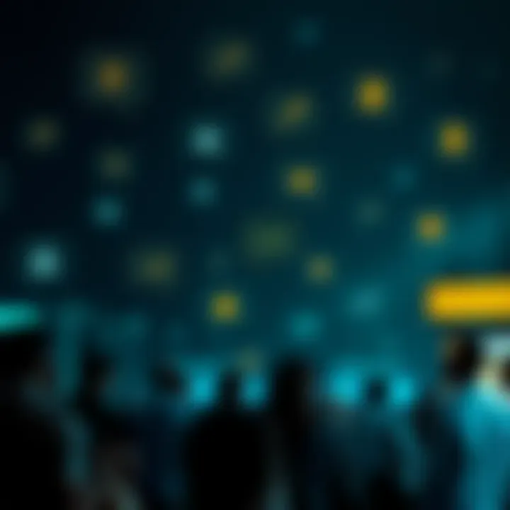 Digital chat bubbles and support symbols illustrating community interaction in Binance Telegram groups