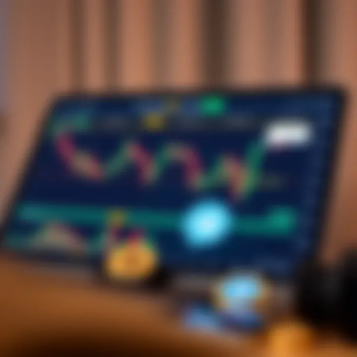 Cryptocurrency chart and messaging icons representing real-time updates on Binance Telegram groups