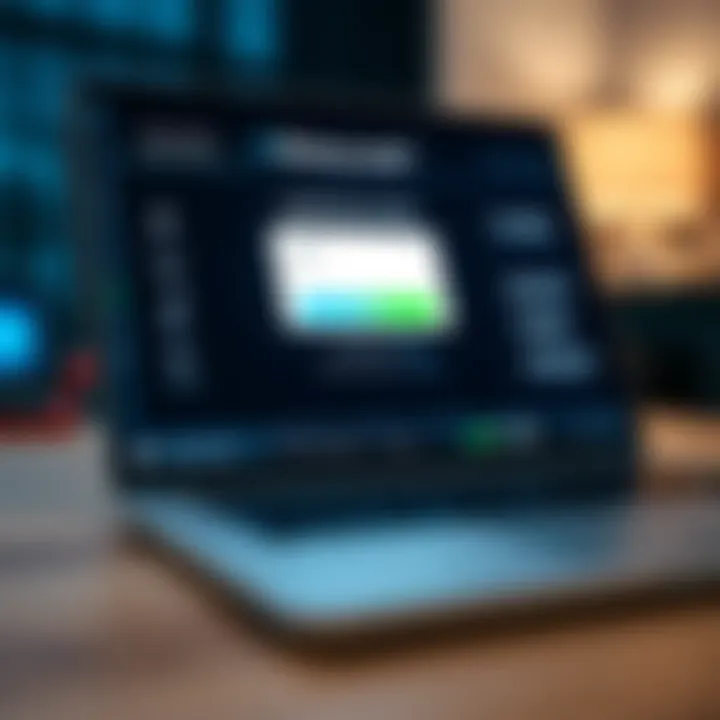 Secure login screen displaying a digital keypad on a laptop
