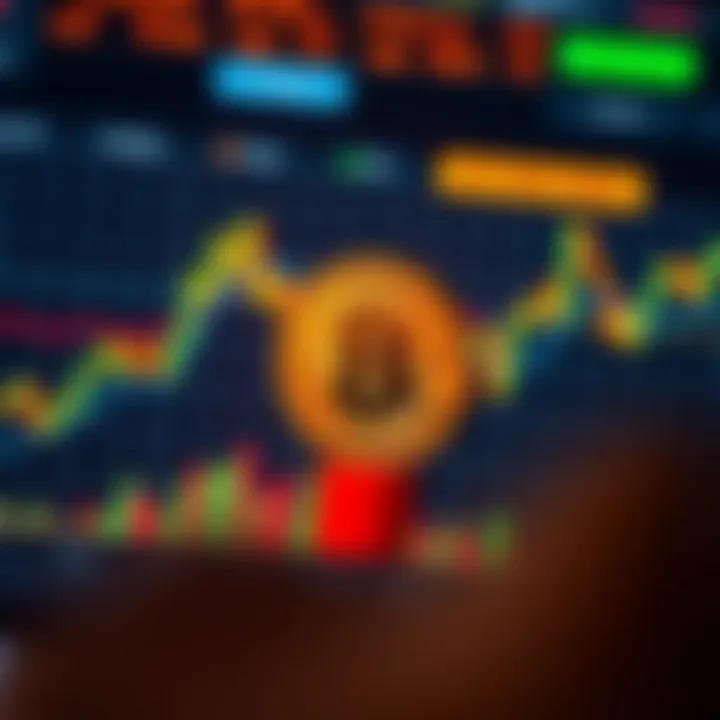 Graph showing Bitcoin price fluctuations with key market indicators highlighted