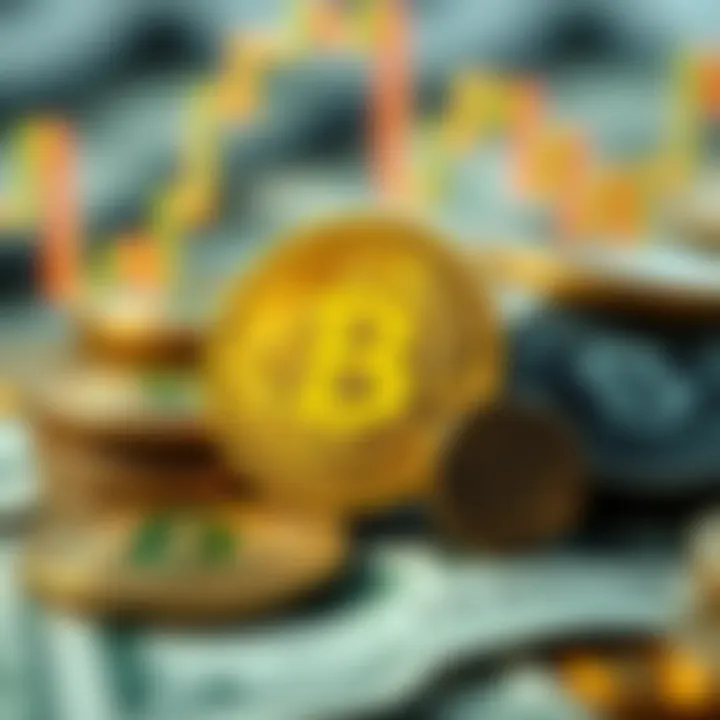 Illustration of Bitcoin symbol with Nigerian Naira and US dollar currency icons