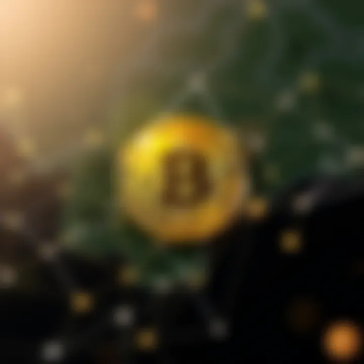 Digital representation of blockchain network with Nigerian map background