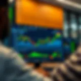 A digital trading platform interface displaying binary options charts and market indicators