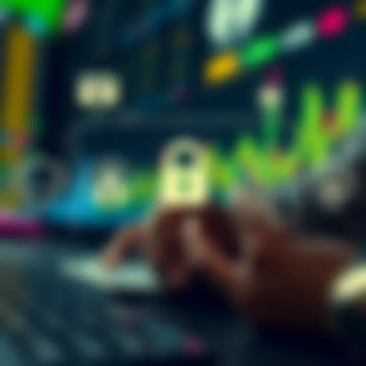 Graphic showing secure financial transactions and regulatory compliance icons relevant to Nigerian forex brokers