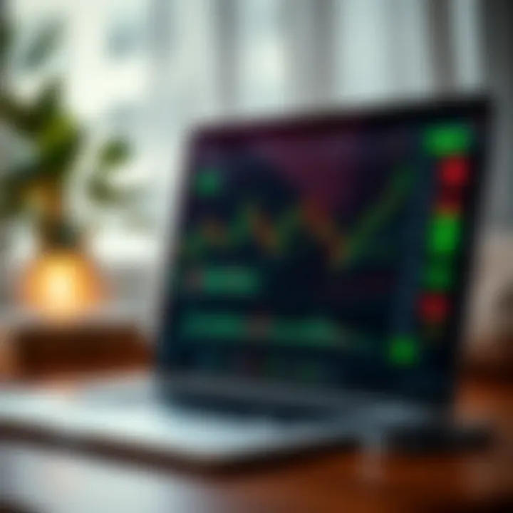 Illustration of a laptop screen displaying forex trading charts and analytics tailored for Nigerian market