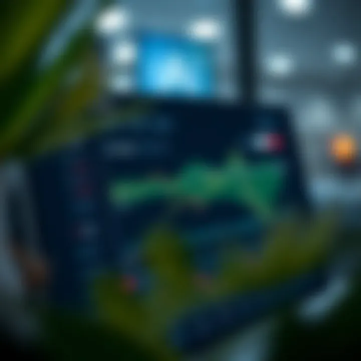 Dashboard displaying key features of a forex signal application including alerts, analytics, and trade recommendations