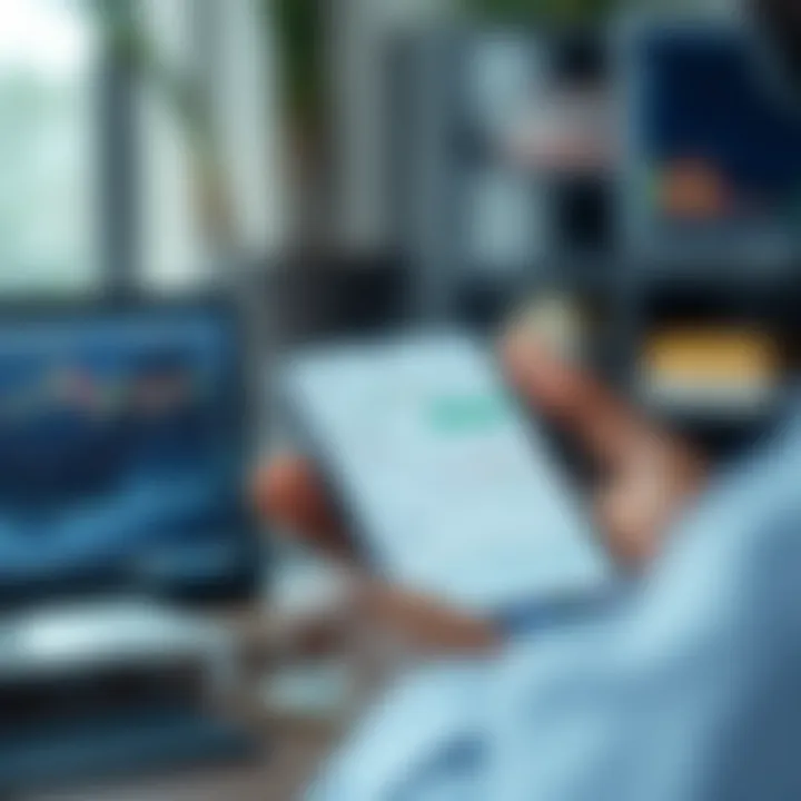 Mobile phone displaying popular online trading app interface with charts and investment options