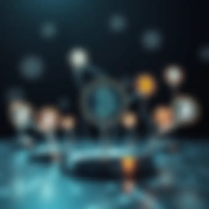 Visual representation of cryptocurrency icons connected through FaucetPay micropayment network