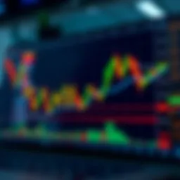 Illustration of forex currency pairs chart with candlestick patterns and trend lines