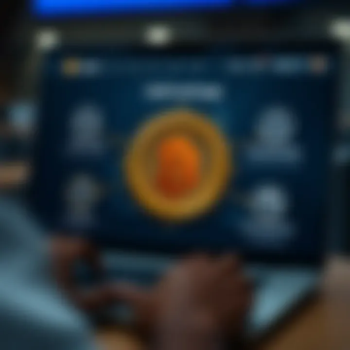 Illustration of secure login and account protection measures on a digital crypto platform