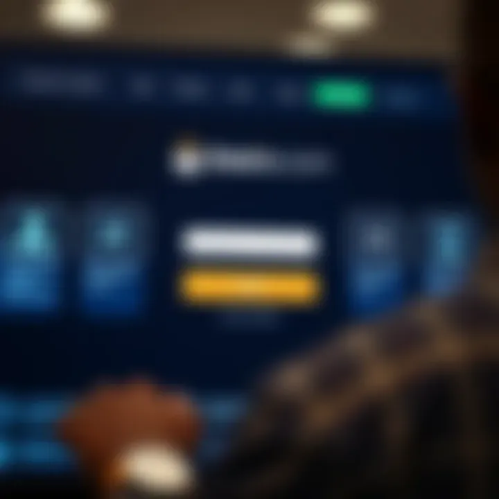 Secure login interface of trading platform with icons representing customer support and regulation