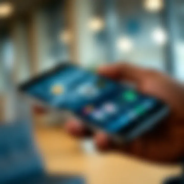 Smartphone showcasing various mobile applications for selling products and completing surveys online