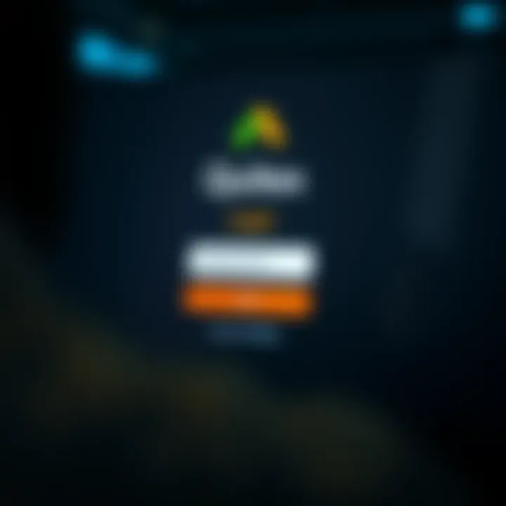 Secure Login to Quotex Trading Application Illustration of secure login screen with password field for the Quotex trading app
