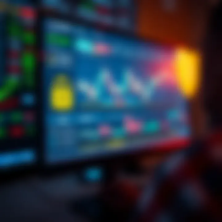 Secure online trading platform interface displaying charts and security icons
