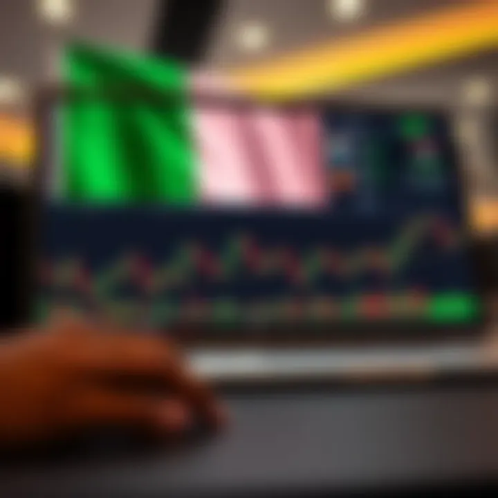 Illustration of a secure online trading platform interface with charts and Nigerian flag