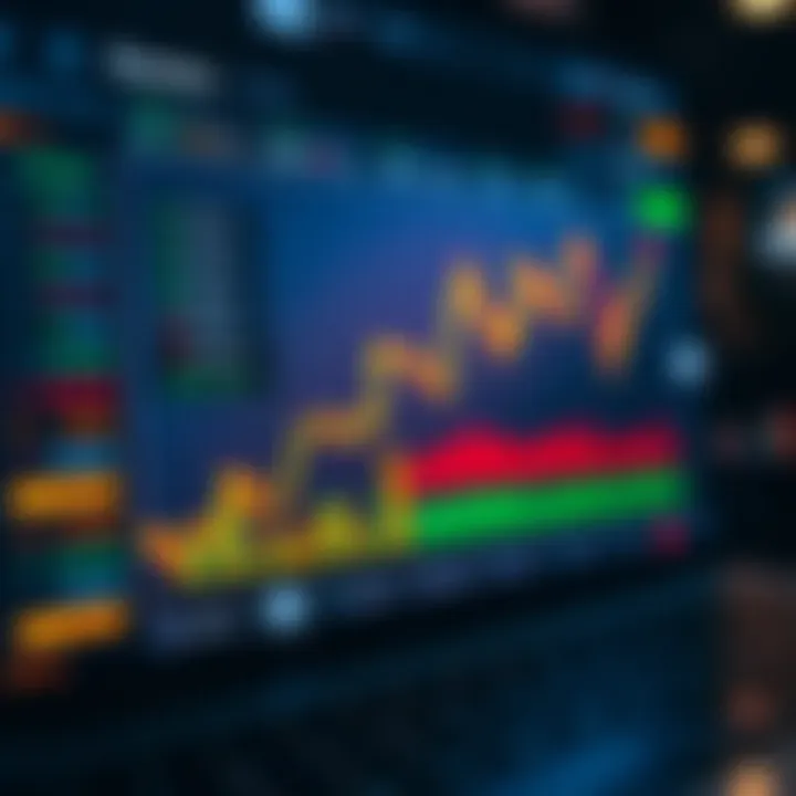 Graphical illustration of Libertex platform interface showing cryptocurrency trading options