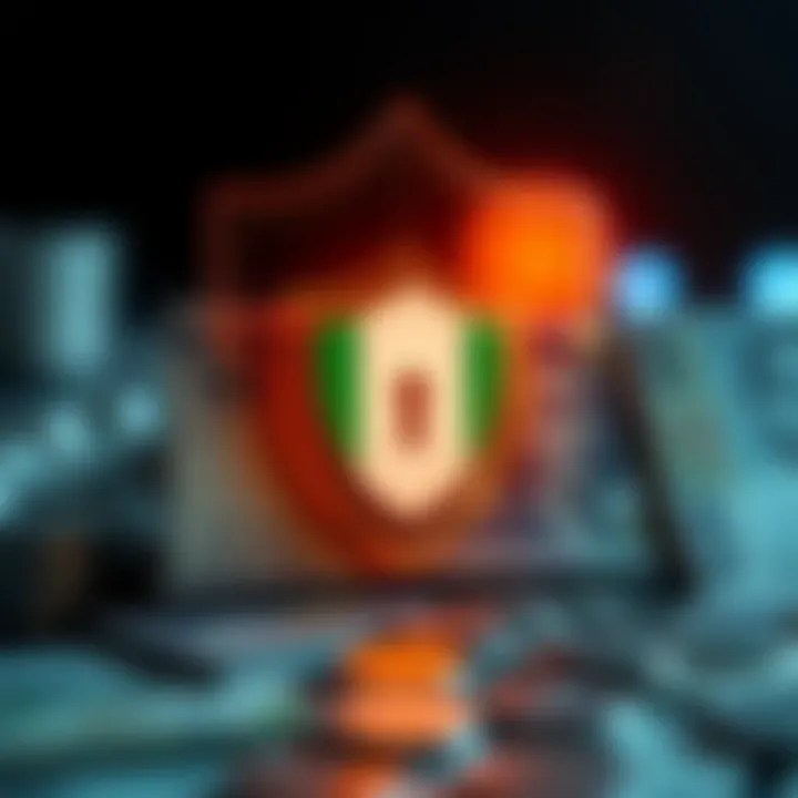 Representation of Nigerian currency with digital security shield symbolizing financial safety