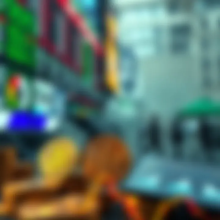 Illustration of Nigerian financial market with Bitcoin Cash symbols and global economic icons