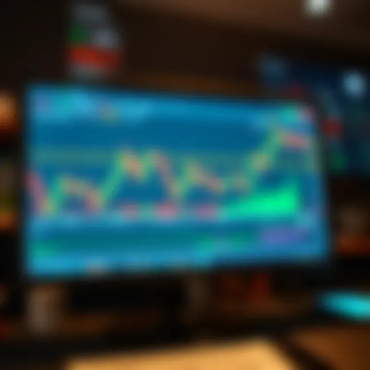 Graph showing forex trading trends and analysis on a computer screen