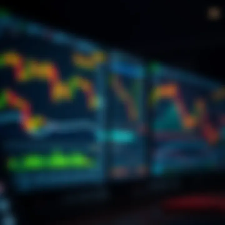 Dynamic Trading Charts Reflecting Successful Forex Strategies Illustration of financial charts and currency exchange rates on digital screens