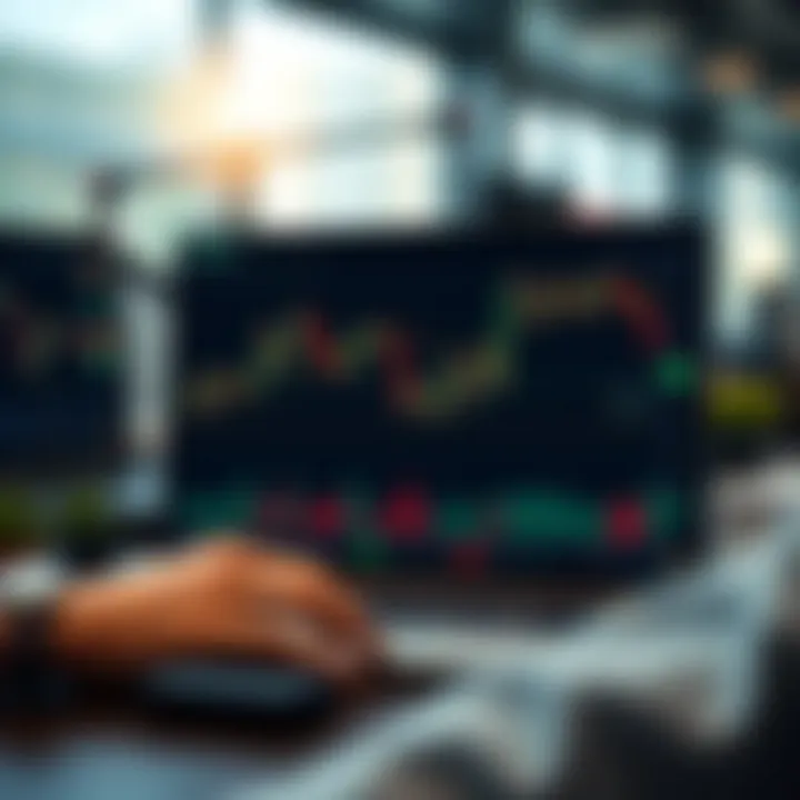TradingView chart on Deriv platform showing customised candlestick patterns and technical indicators