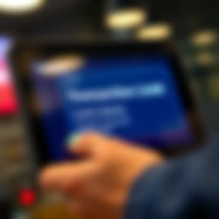 Bank interface showing transaction limit alerts on a digital device screen