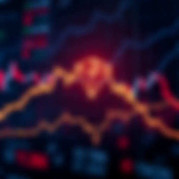 Graph showing upward trend of Tron cryptocurrency price with digital blockchain background