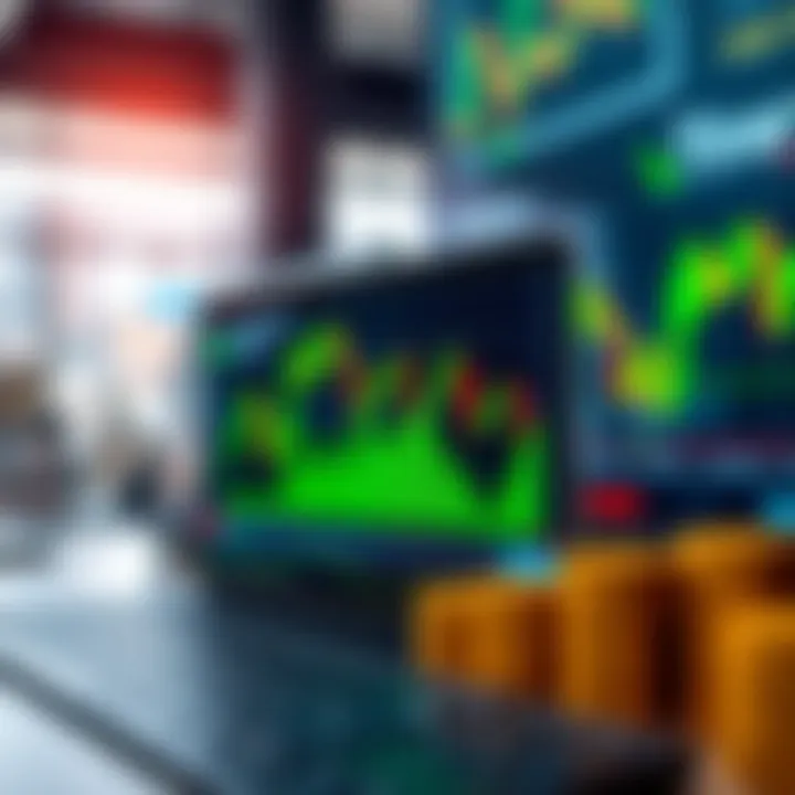 Illustration of Nigerian financial market with digital trading platform interface and strategy icons