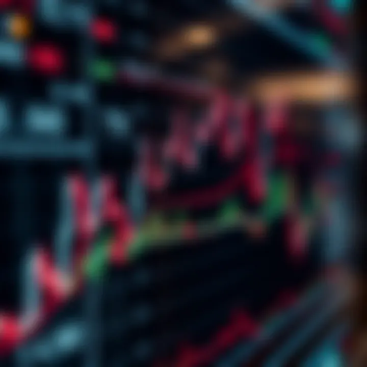 Graph showing the concept of deviation in forex market with fluctuating currency prices and trend lines