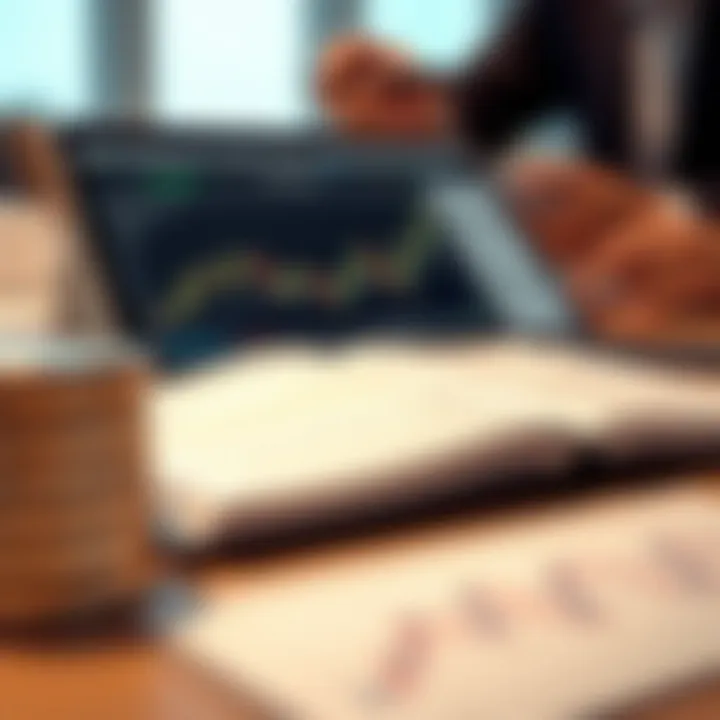 Risk Management and Decision-Making in Trading Strategy Conceptual visualization of financial risk management and decision-making tools