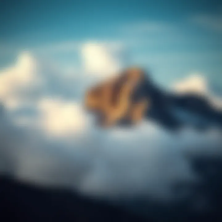 Ancient Greek Mount Olympus with clouds symbolizing mythology and cultural heritage