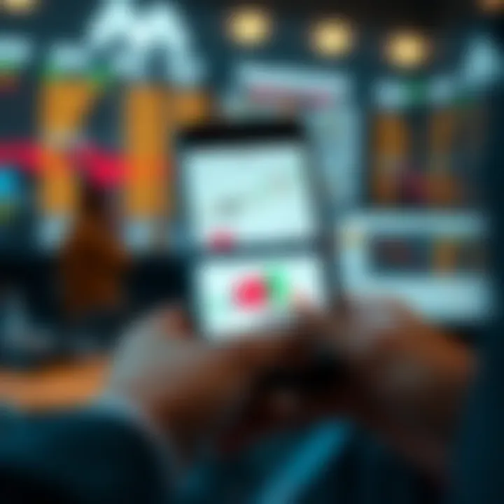 TradingView Mobile Access and Social Network Features for Traders Mobile device displaying TradingView social network and charting features for traders