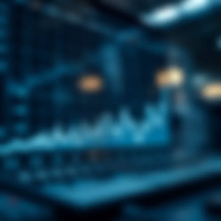 Graph showing fluctuating financial market volatility over time