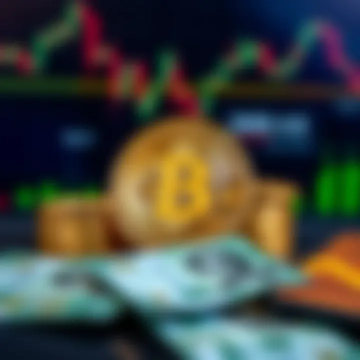 Digital representation of Bitcoin with Nigerian naira currency symbols and market indicators