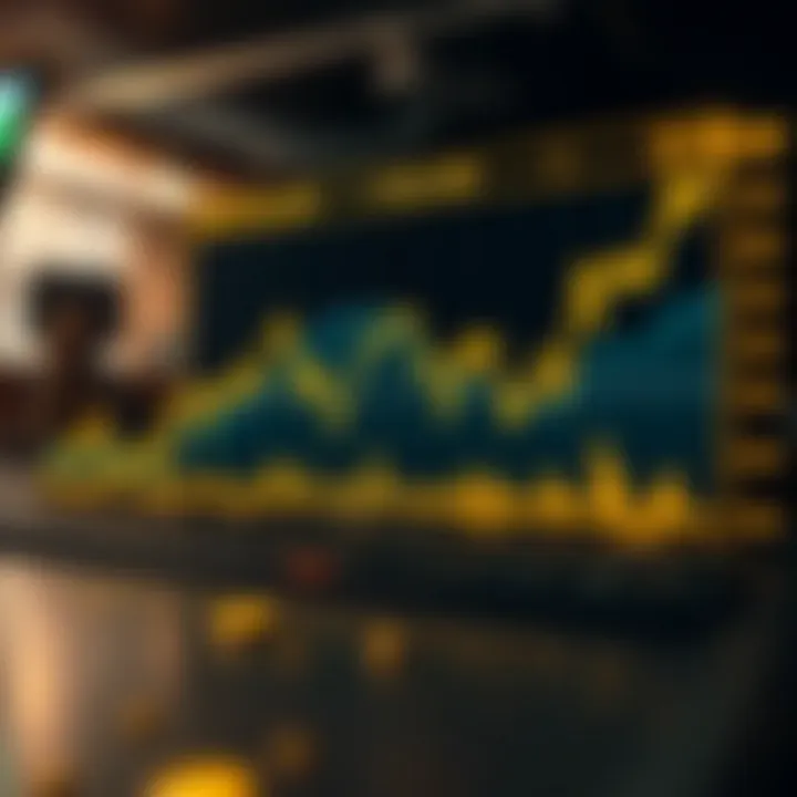 Graph displaying recent fluctuations in gold prices against the US dollar