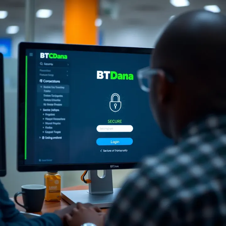 Secure login screen for BTCDana emphasizing digital security measures