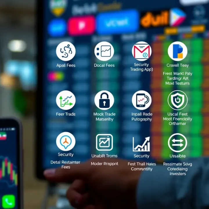 Comparison of Key Features of Trading Apps for Nigerian Investors Graphical representation of trading app features including fees, security icons, and usability elements tailored for Nigerian investors