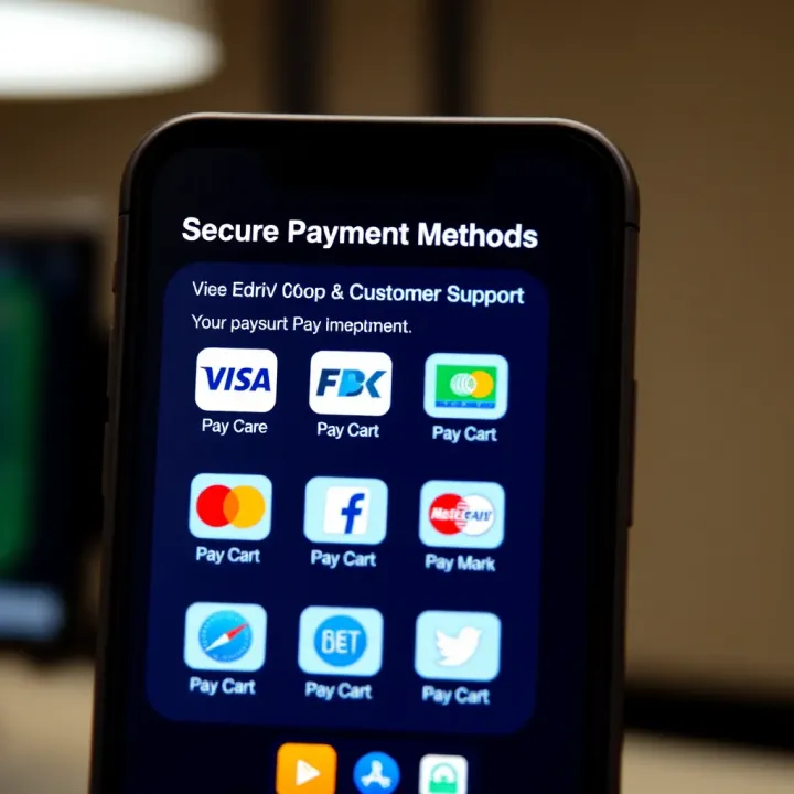 Secure payment options available on app.deriv.com with icons representing multiple payment methods