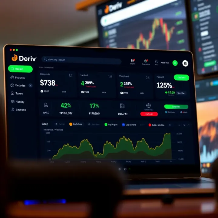 Dashboard overview illustrating account management features on Deriv platform