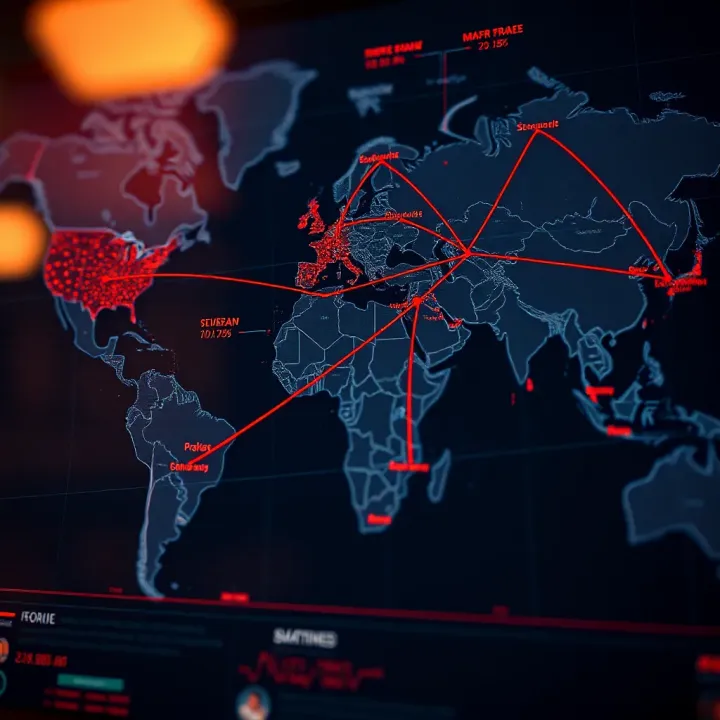 Map highlighting global forex markets and major currency pair connections