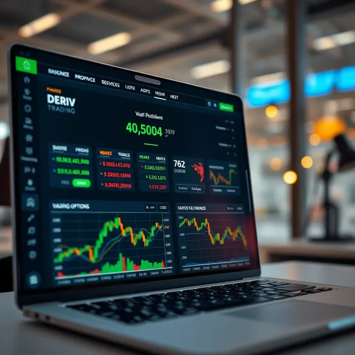 Deriv.com online trading platform showcasing market options and user interface tailored for Nigerian traders