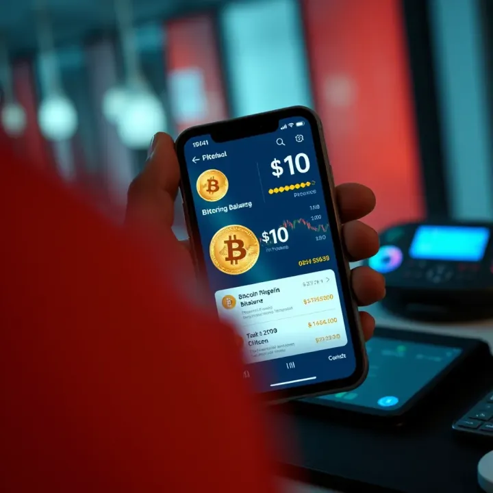 Digital wallet interface showing Bitcoin balance with Nigerian currency symbols