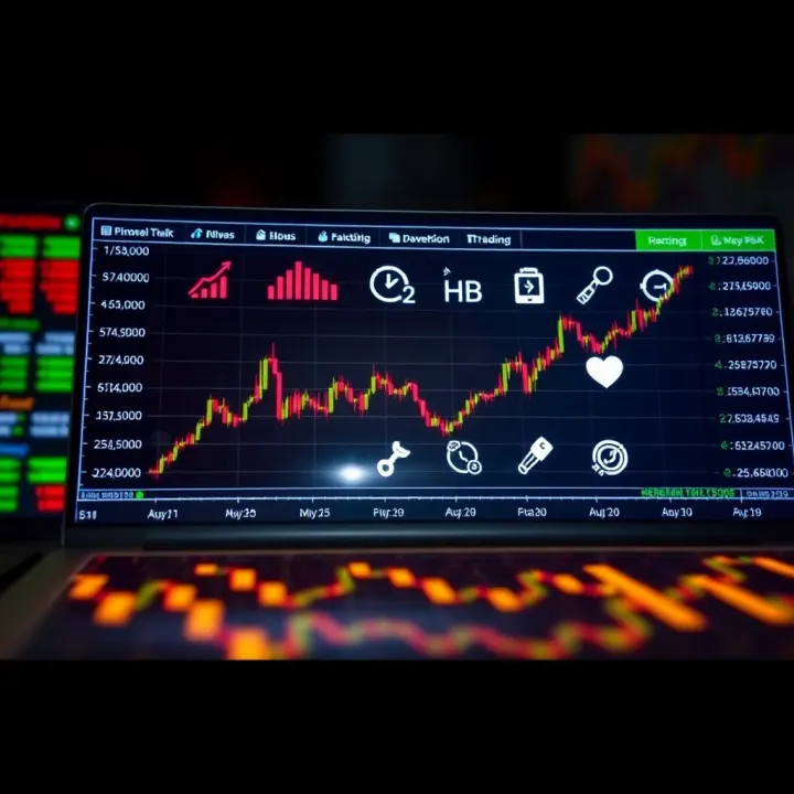 Graph illustrating various financial instruments available on an online trading platform