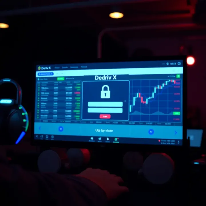 User interface showing secure login screen for Deriv X platform