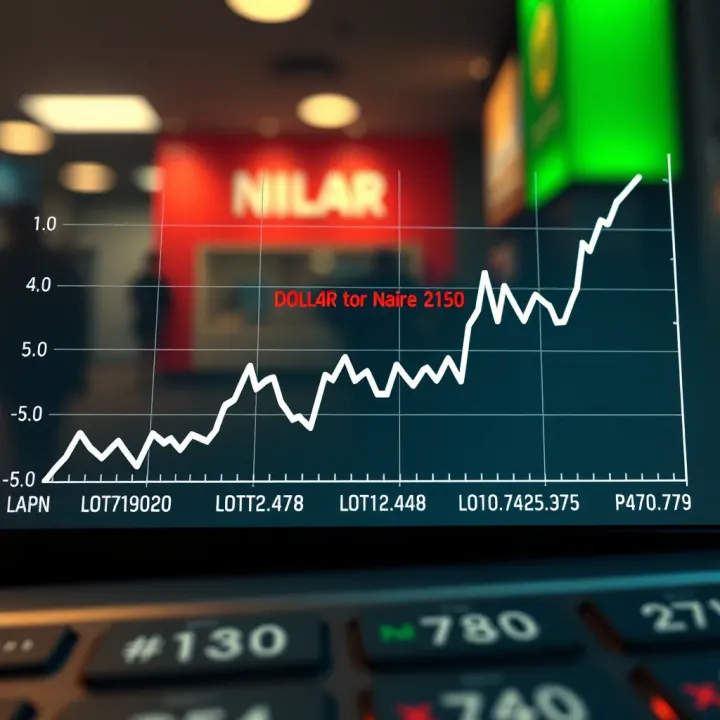 Graph showing fluctuations in dollar to naira exchange rates on black market
